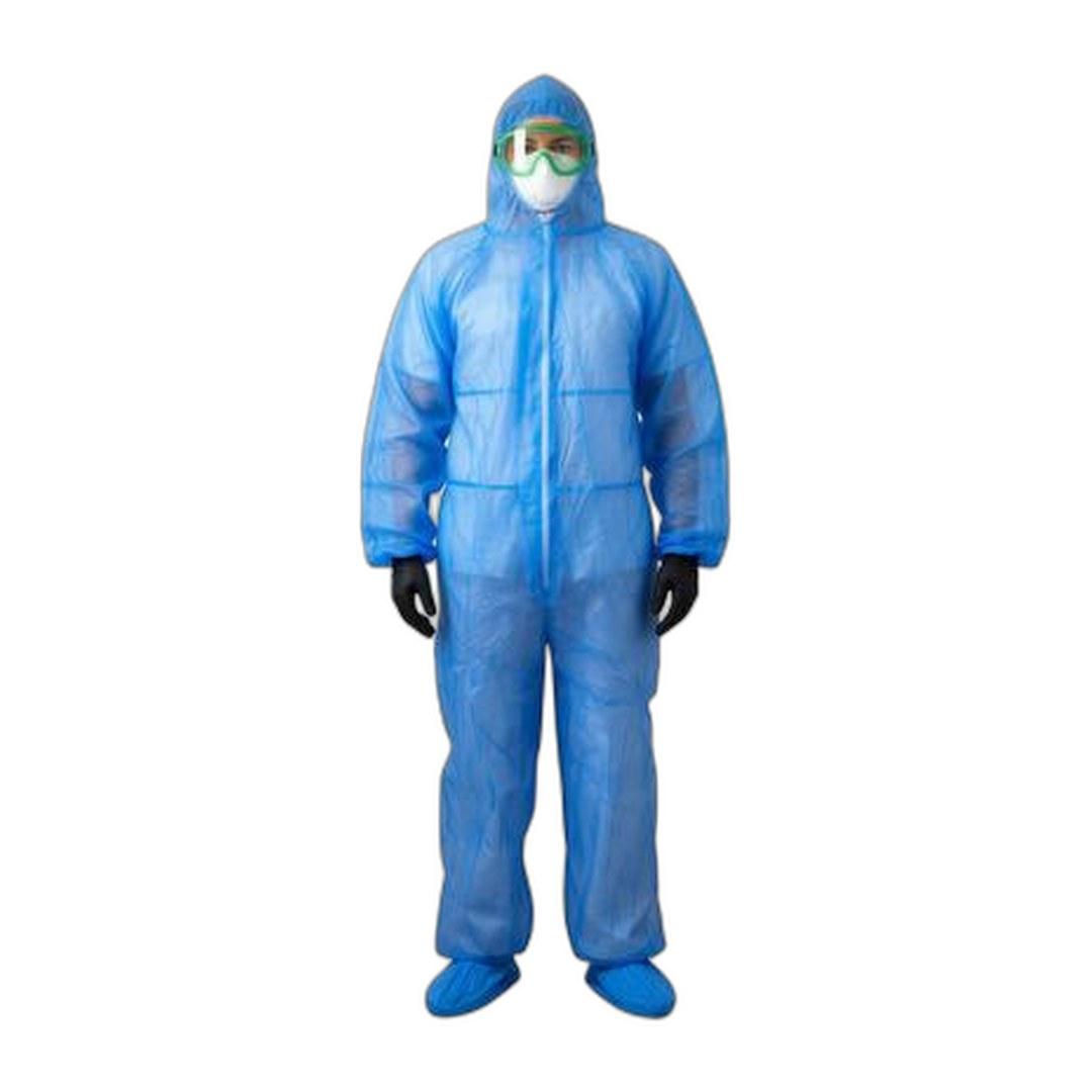 Combinaison de Protection Bleue à Capuche