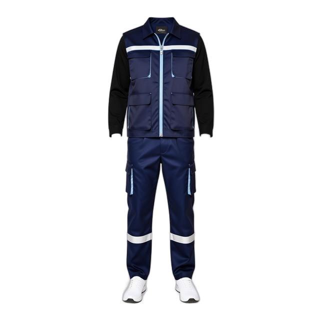 Veste-Gilet de Travail Marine & Pantalon Cargo