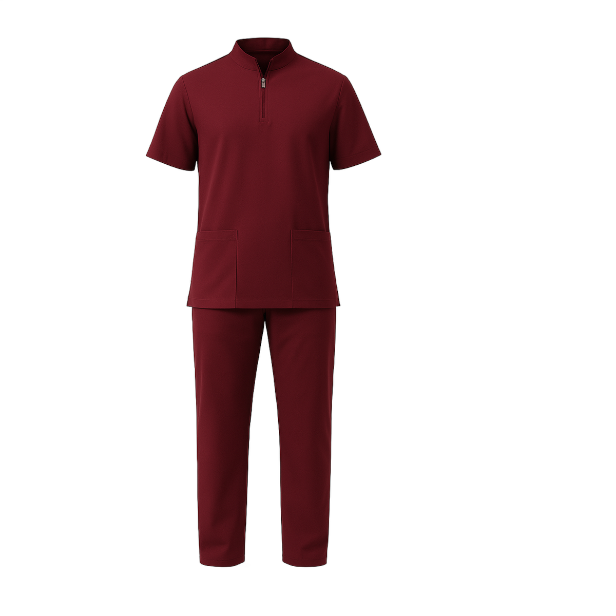 Pyjama Médical Bordeaux à Col Zippé