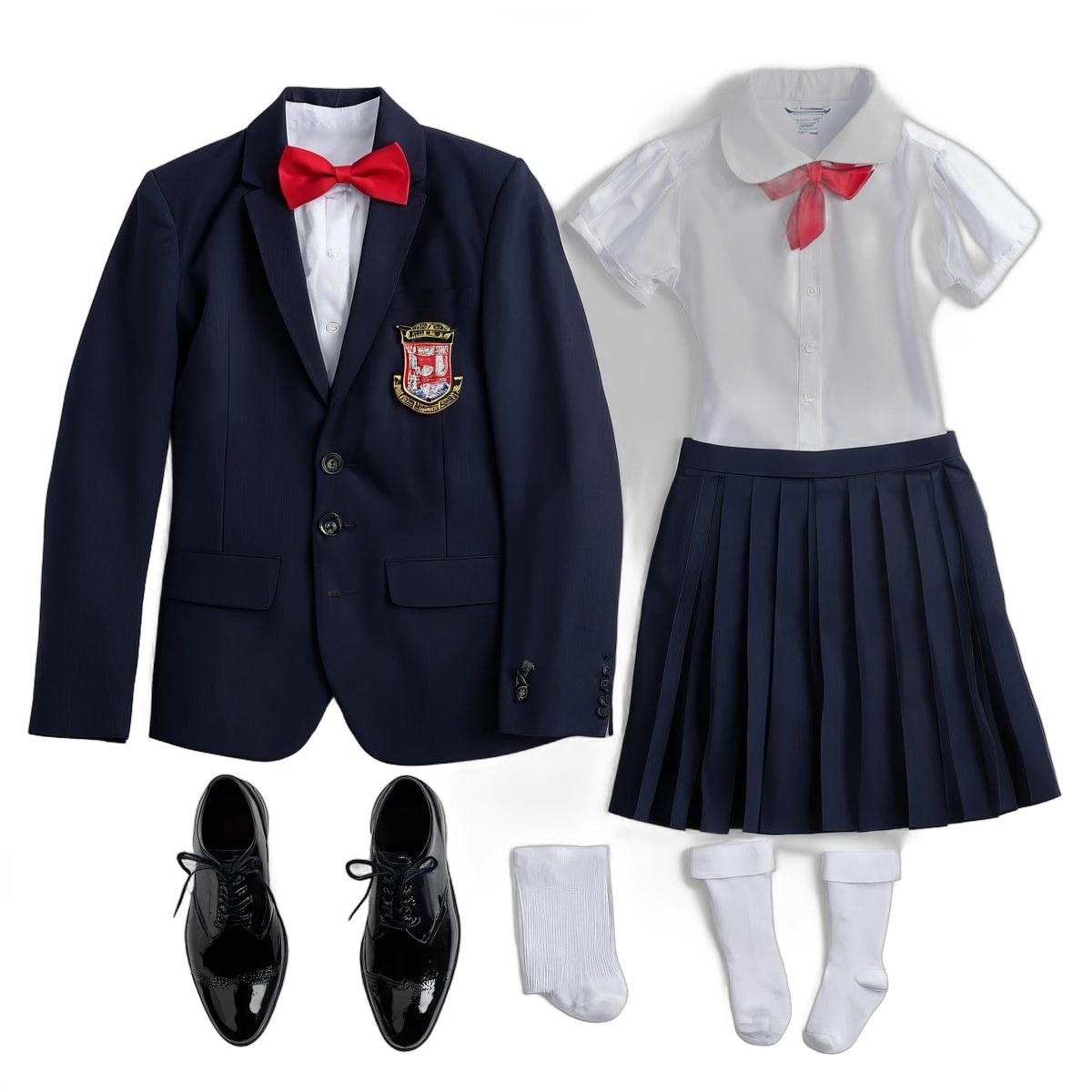 Blazer Marine & Jupe Plissée