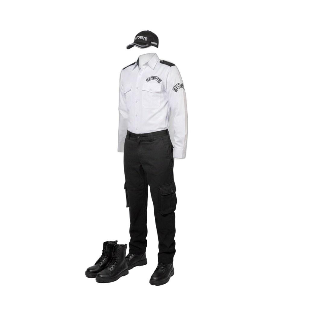 Chemise d'Agent de Sécurité Blanche