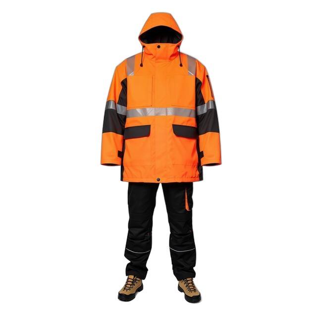 Veste de Pluie Haute Visibilité Orange